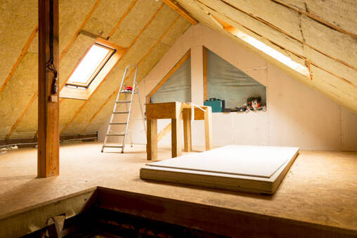 Installed insulation in a Norwalk, CT attic.